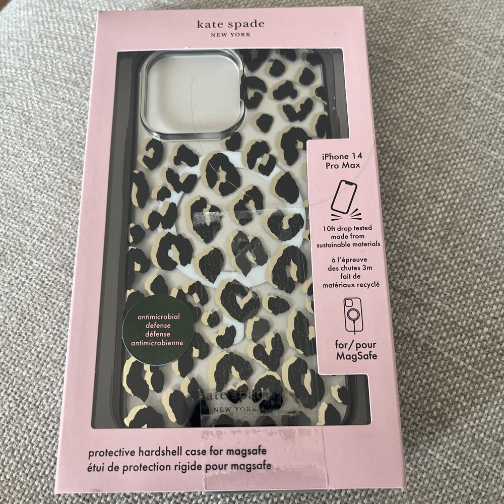 Kate Spade NY Protective Hardshell Case for FITS  IPhone 14 PRO MAX Leopard